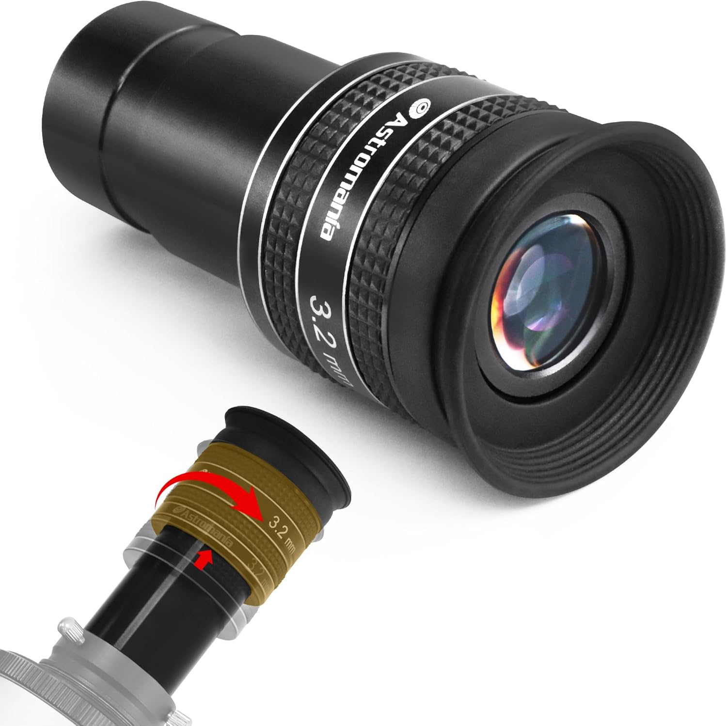 Astromania Telescope Eyepiece 3.2mm, Wide Angle 58 Degree Apparent Field Planetary Eyepiece for 1.25 inch Astronomy Telescope & Filter, Fully Multi-Coated Telescope Accessory for Planetary Observation