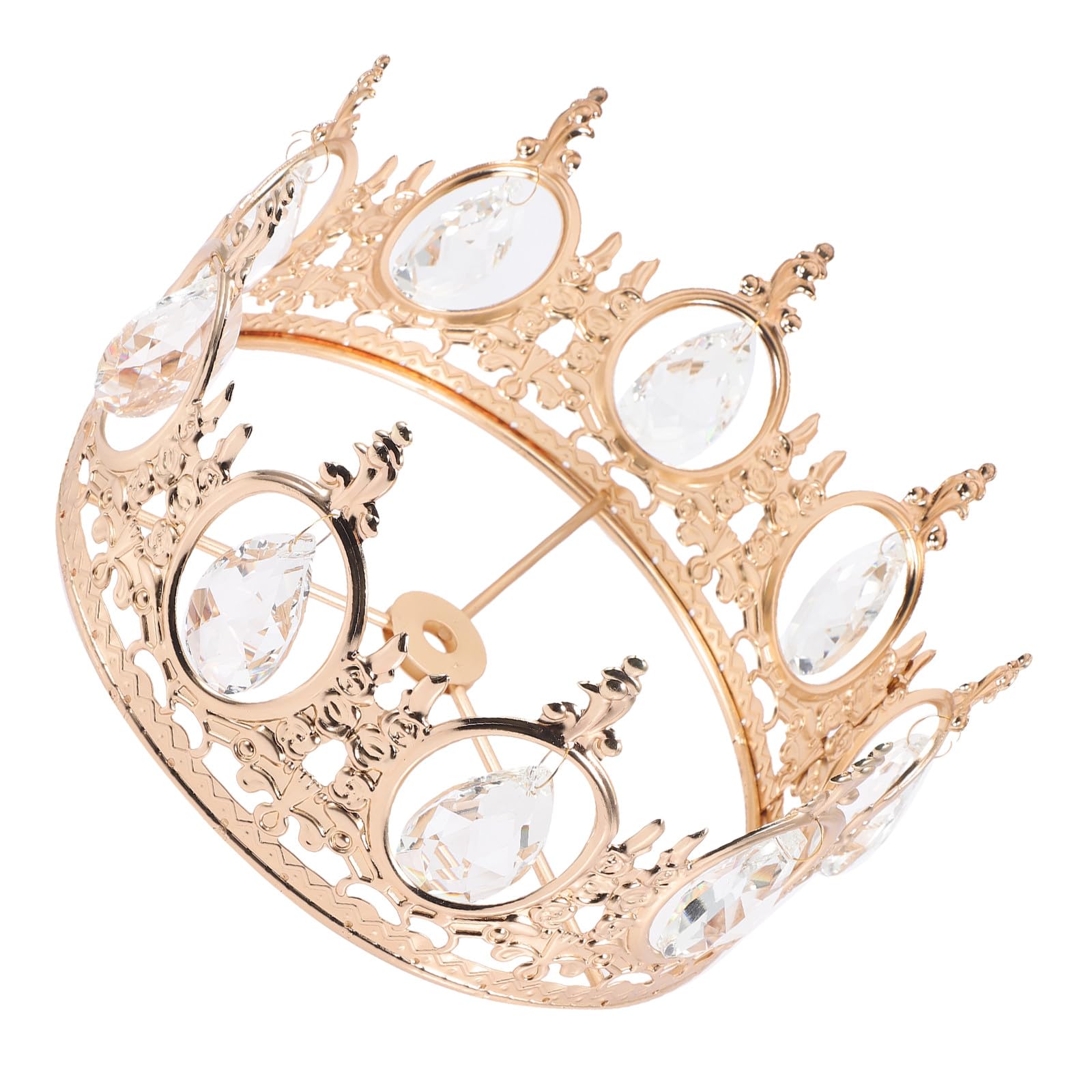 Couronne en cristal décoration de lampe suspension et plafonnier doré Healvian