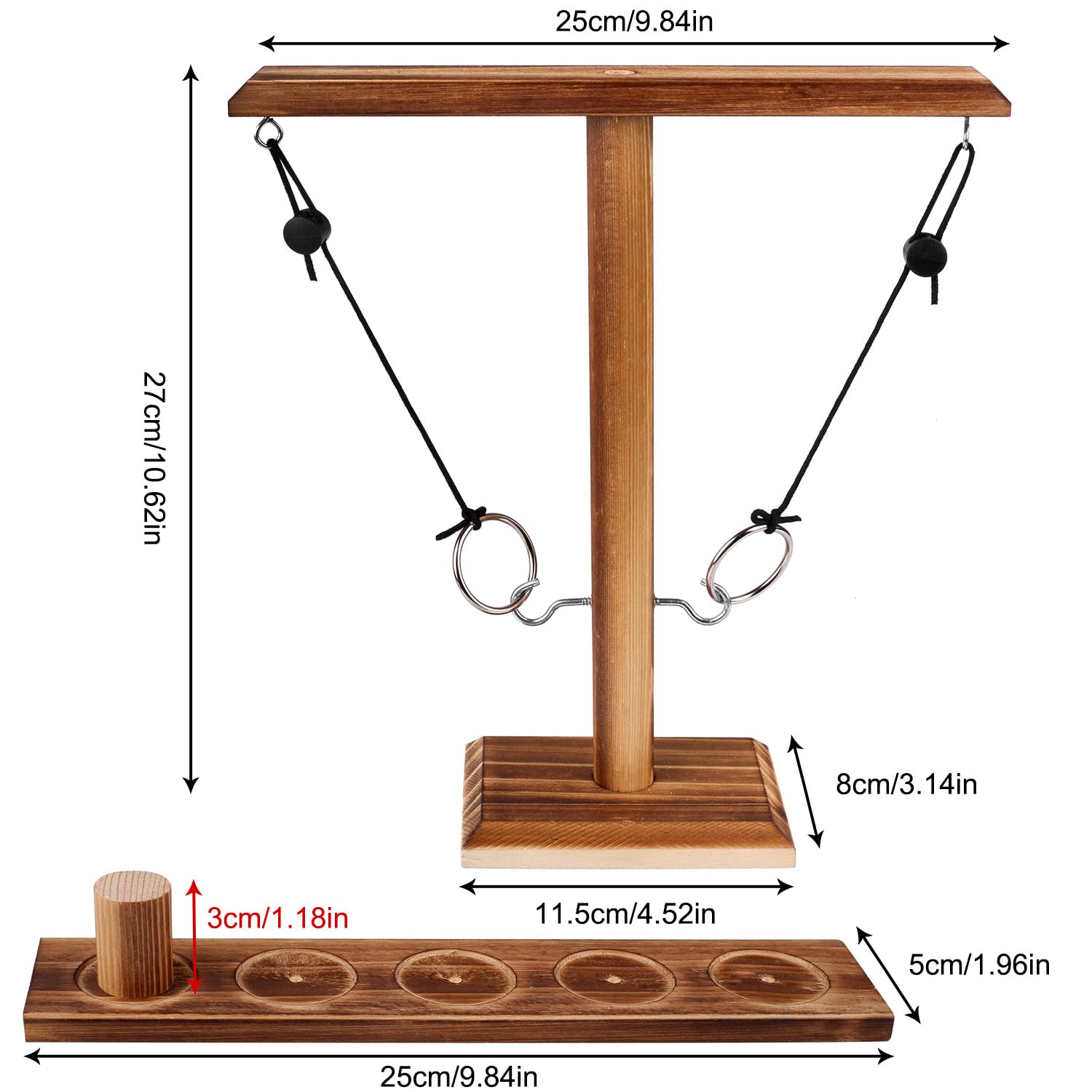 RNHDLY Hooks Ring Toss Game, Ring Toss Hook and Ring Indoor, Ring Toss Game, Toss The Ring - Image 2