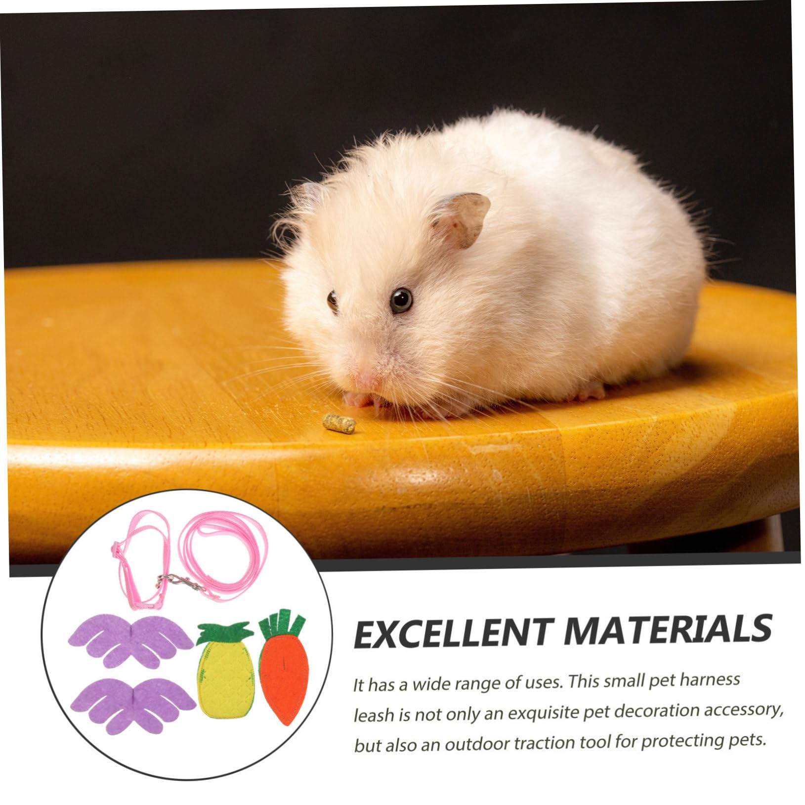 Mipcase Lovely Pet Harness Rabbit Traction Rope Squirrel Harness Set of 5 Comfortable for Everyday Walks Weekend Events Random Color