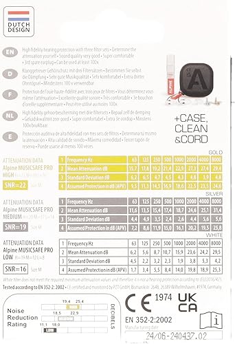 Vista 13 de Alpine MusicSafe Pro - Tapones para los oídos de alta fidelidad para músicos - 3 juegos de filtros intercambiables premium: 16, 19 y 22 dB