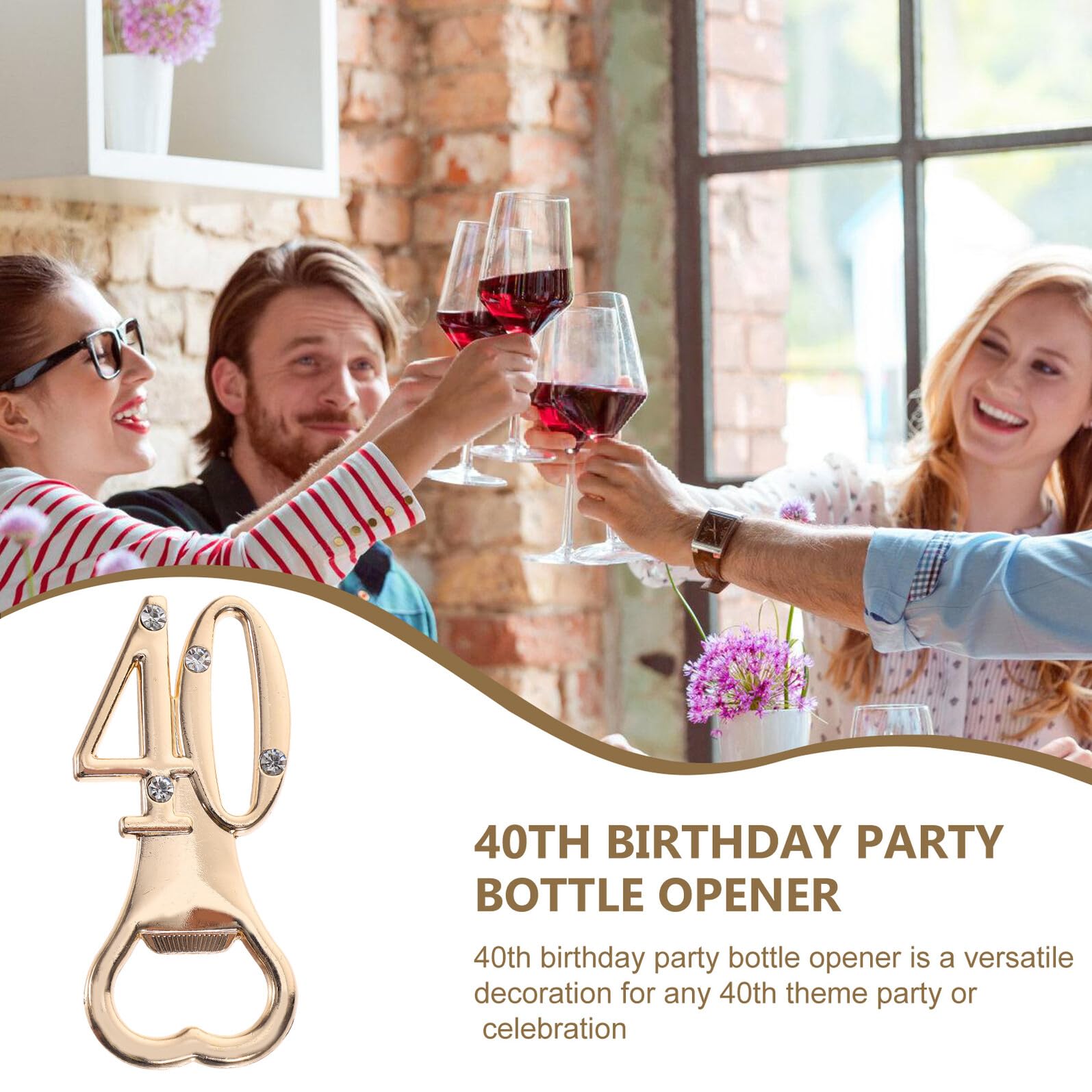 Set da 10 Apribottiglie in Metallo per Vino e Birra Bomboniere per Festa e Anniversario 40° Compleanno Gadget Multifunzione per Celebrazioni e Decorazioni Eventi