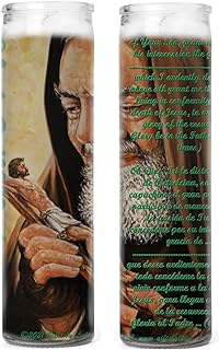 Gifts by Lulee, LLC Set of 2 St Father Padre Pio Prayer Candles 2 Veladoras Del Padre Pio