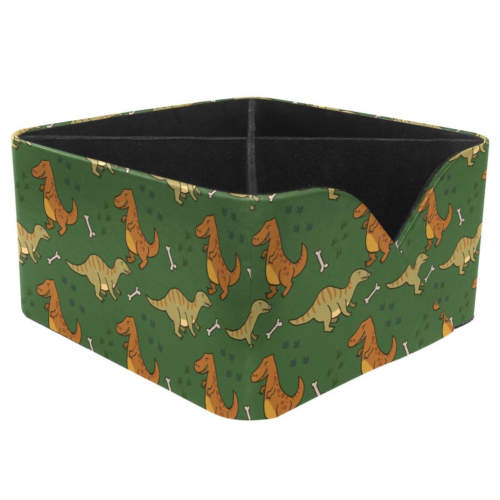 KengjuTesu Dinosaurs Bone Desktop Organizer Pen Holder, Rectangular Pencil Cup for Office, Study and Makeup Stations