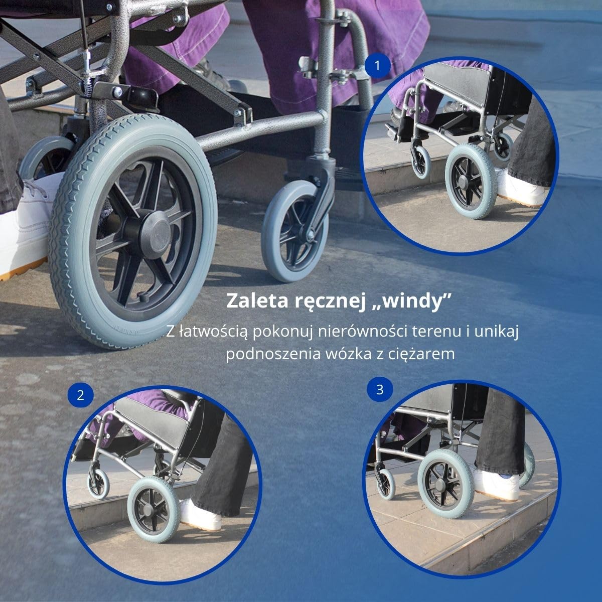 Wózek inwalidzki składany | Aluminium | Małe koła | Zdejmowane podnóżki i składane oparcie | Muzeum | Deluxe | Mobiclinic