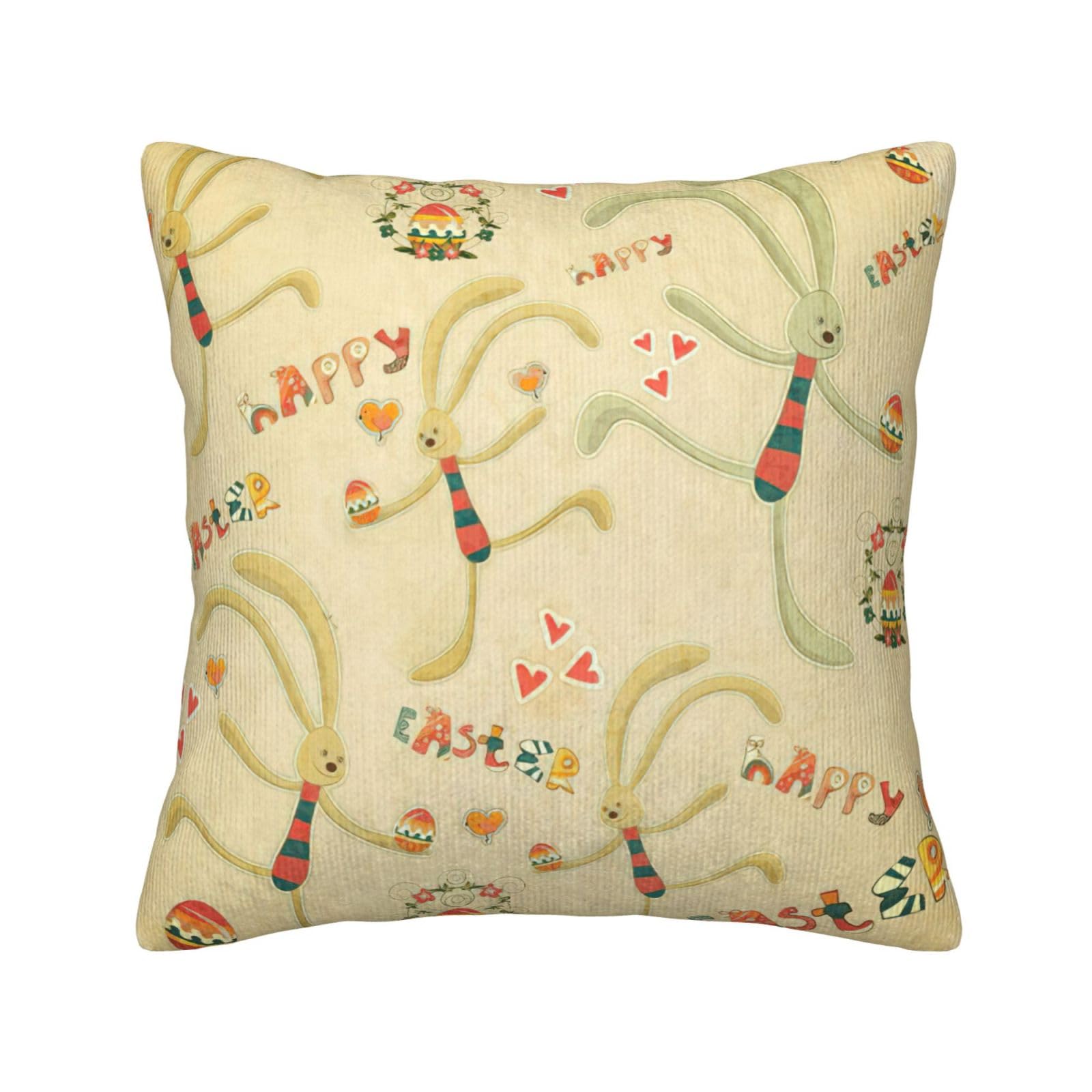 Housse de coussin velours côtelé lavable pour rénover votre canapé pour Pâques