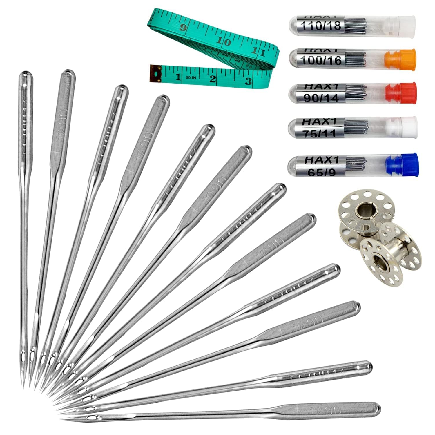 Sewing Machine Needles, Pack of 50, for Singer, Brother, Janome, Varmax and Home Sewing Machines. Universal Standard Needles in Sizes 65/9, 75/11, 90/14, 100/16, 110/18-image-42