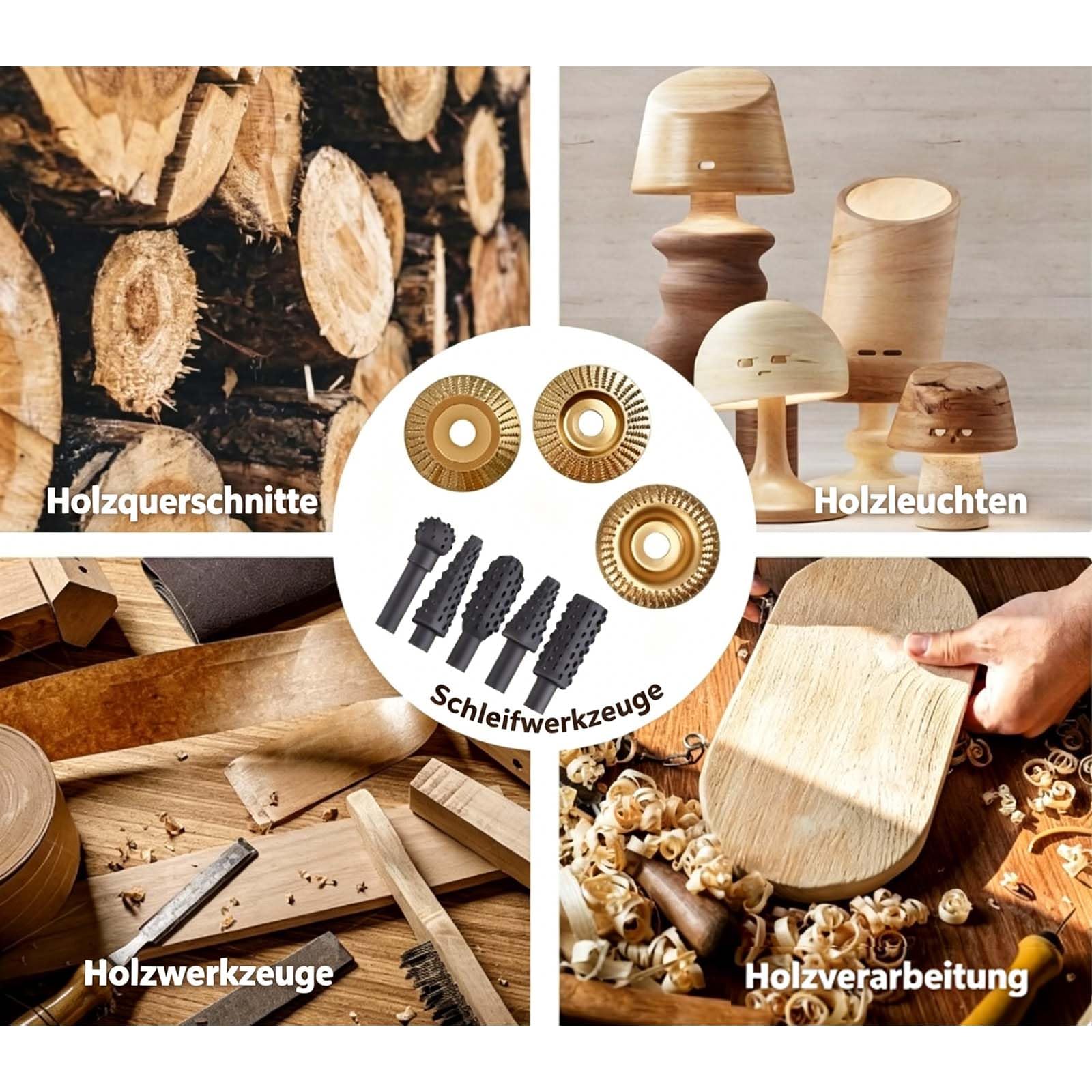Wolframcarbid Schleifer und Wolframkarbid-Scheibe für Winkelschleifer, Holz Schleifscheibe 125mm, Robustes Rad zum Schnitzen, Schleifscheiben (3pc)