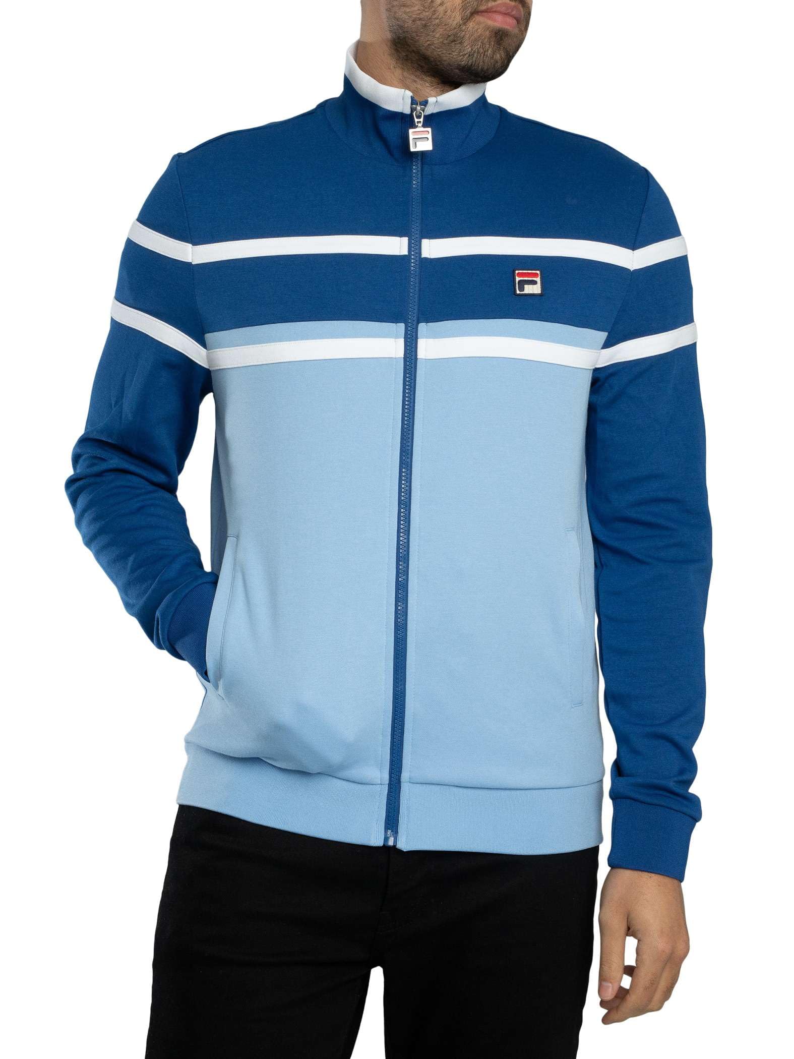Fila Men's Frozen Fjord/Limoges/White Giovanni Contrast Panels Track Jacket