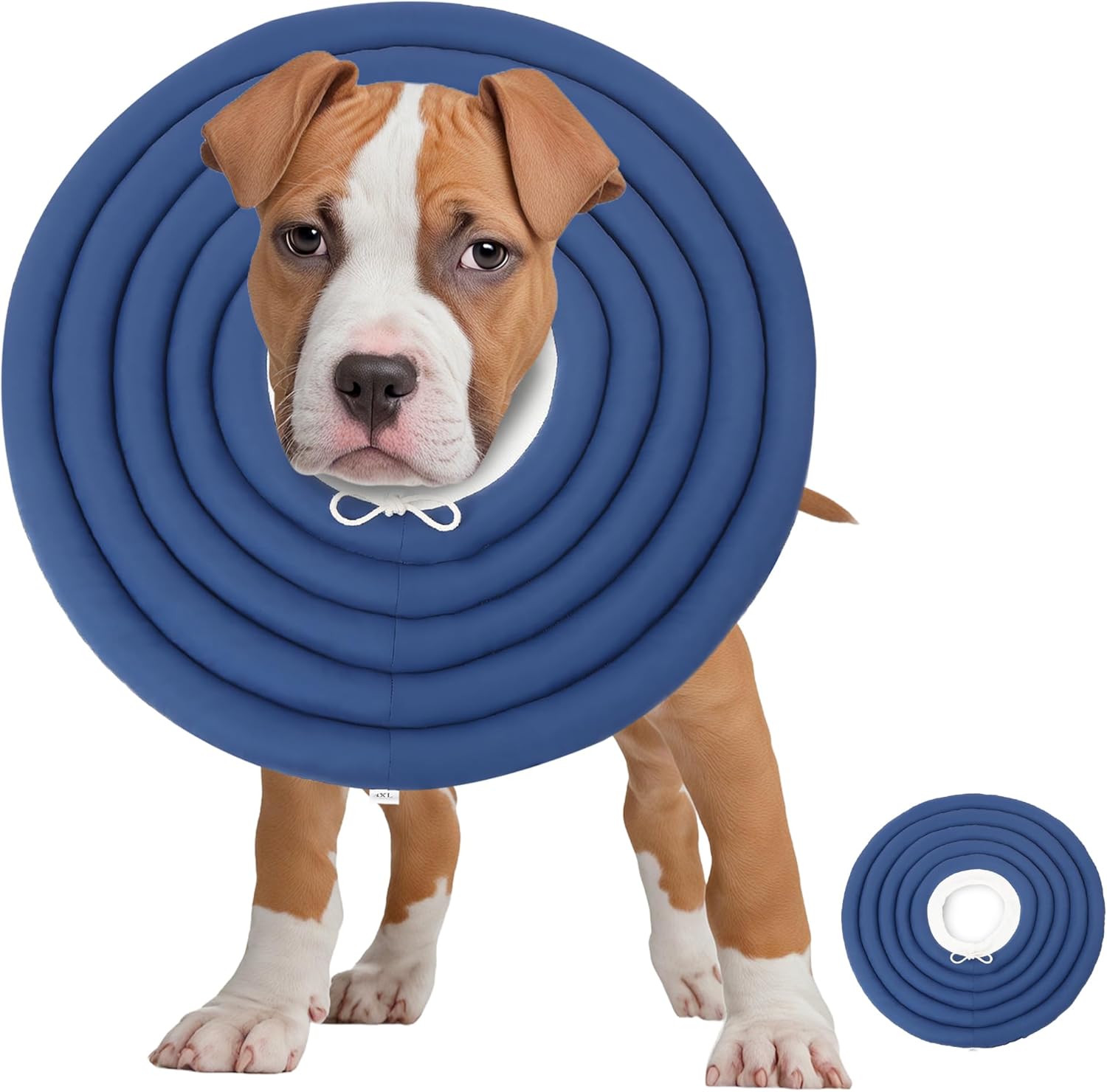 Soft Dog Cones, Recovery Dog Donut Collar After Surgery- Cone of Shame Alternative, Pet Elizabethan E-Collar Anti-Bite Lick Wound Healing Adjustable for Large Dogs, 4XL