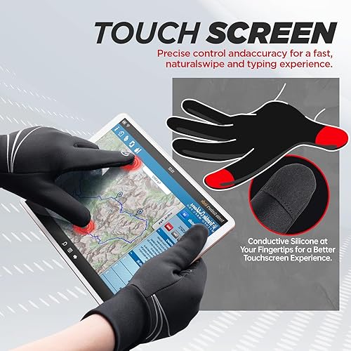 Miniatura 3 de Guantes de invierno para hombres y mujeres, cálidos, térmicos, resistentes al viento, pantalla táctil, antideslizantes, para ciclismo, conducir,