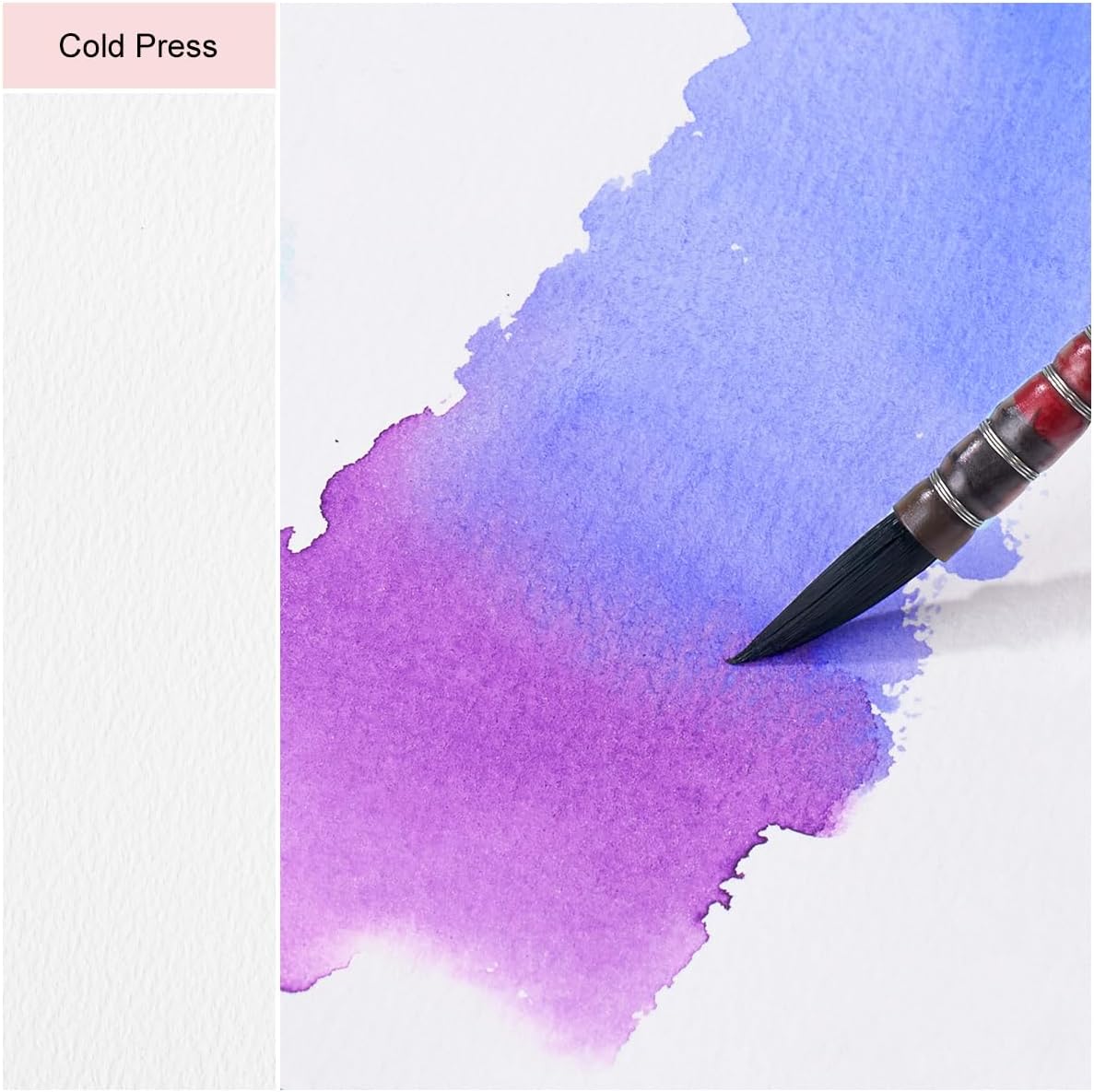 Lightwish Square Watercolor Journal,2 Pack Total 48 Sheets,100% Cotton,300gsm/140lb,Acid-Free,Cold Press Watecolor Sketchbook for Artists Adults Students,6.29 * 6.29 Inches(Purple Sunset)
