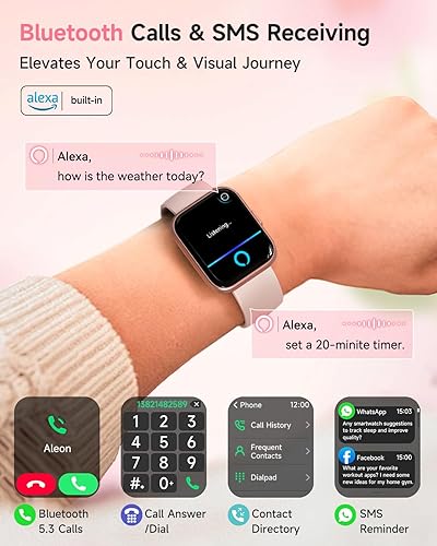 Miniatura 4 de Reloj inteligente para hombres y mujeres (recepción de llamadasmarcación), Alexa integrado, pantalla táctil de 1.8 pulgadas, rastreador de actividad