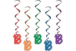 Beistle 18 Whirls Assorted Colors Party Decoration Pack