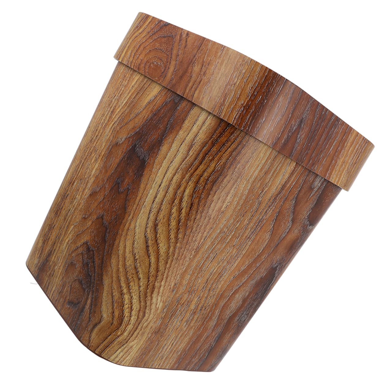 Square Wood Grain Trash Can Garbage Bin Home Office Plastic Trash Can Plastic Home Office Trash Can Household Waste Basket Waste Paper Bucket Rubbish Can Rustic Waste Container-image-19