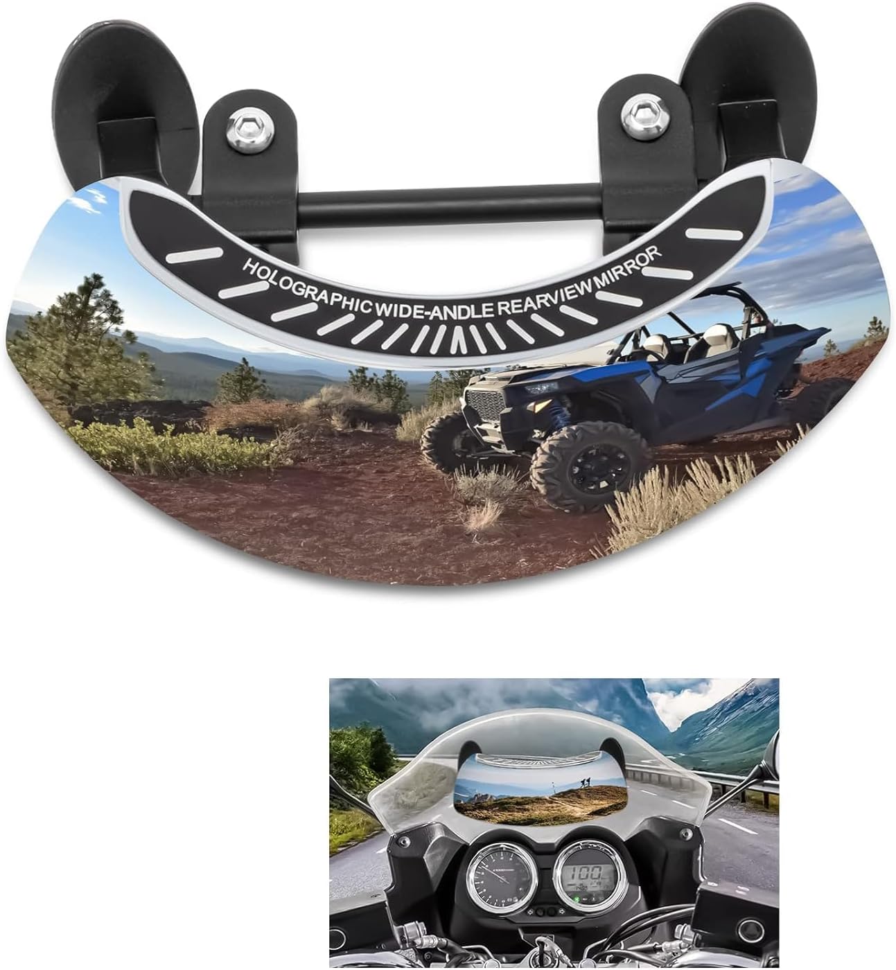 Motorcycle Mirrors 180 Degree Wide-angle Safety Rear View Mirror Blind Spot Side Mirror for Motorcycle, ATV/UTVs, Scooters, Cars, bikes, Boats