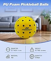 Vista 5 de PodiuMax Bolas de pickleball para interiores, 6 bolas de pickleball silenciosas, pickleball de espuma para práctica en interiores y exteriores