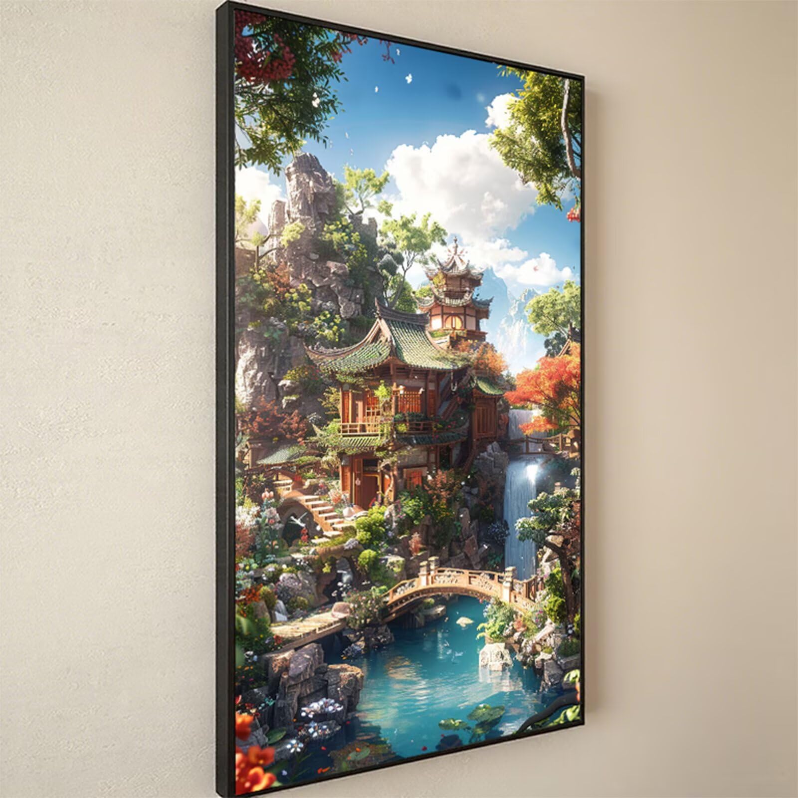 Diamentowe zestawy do malowania diamentowego pałacu sztuki dla dorosłych, 5D Dimond Art Waterfall Gem Arts and Crafts Paintings, DIY, kryształ górski, haft krzyżykowy, malowanie po numerach, dekoracja