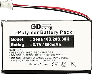 'GD Living' Replacement Battery for Sena 10S, Sena 10S-01, Sena 20S, Sena 20S-01, Sena 20S-EVO, Sena 30K Motorcycle Bluetooth Headset