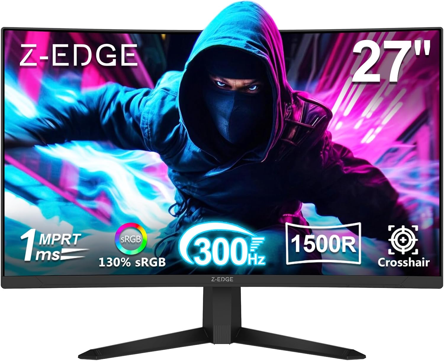 Z-Edge 27 inch Curved Gaming Monitor, FHD 1080P 300Hz...