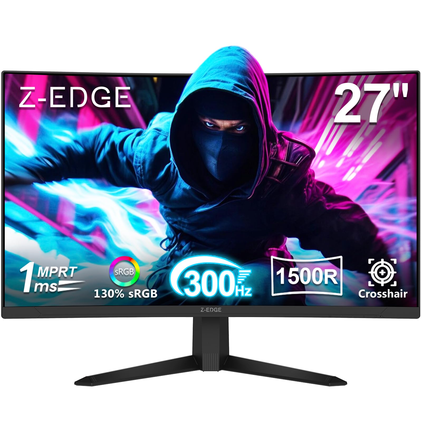 u5g tyhhh Amazon.com: Z-Edge 27 inch Curved Gaming Monitor, FHD 1080P 300Hz
