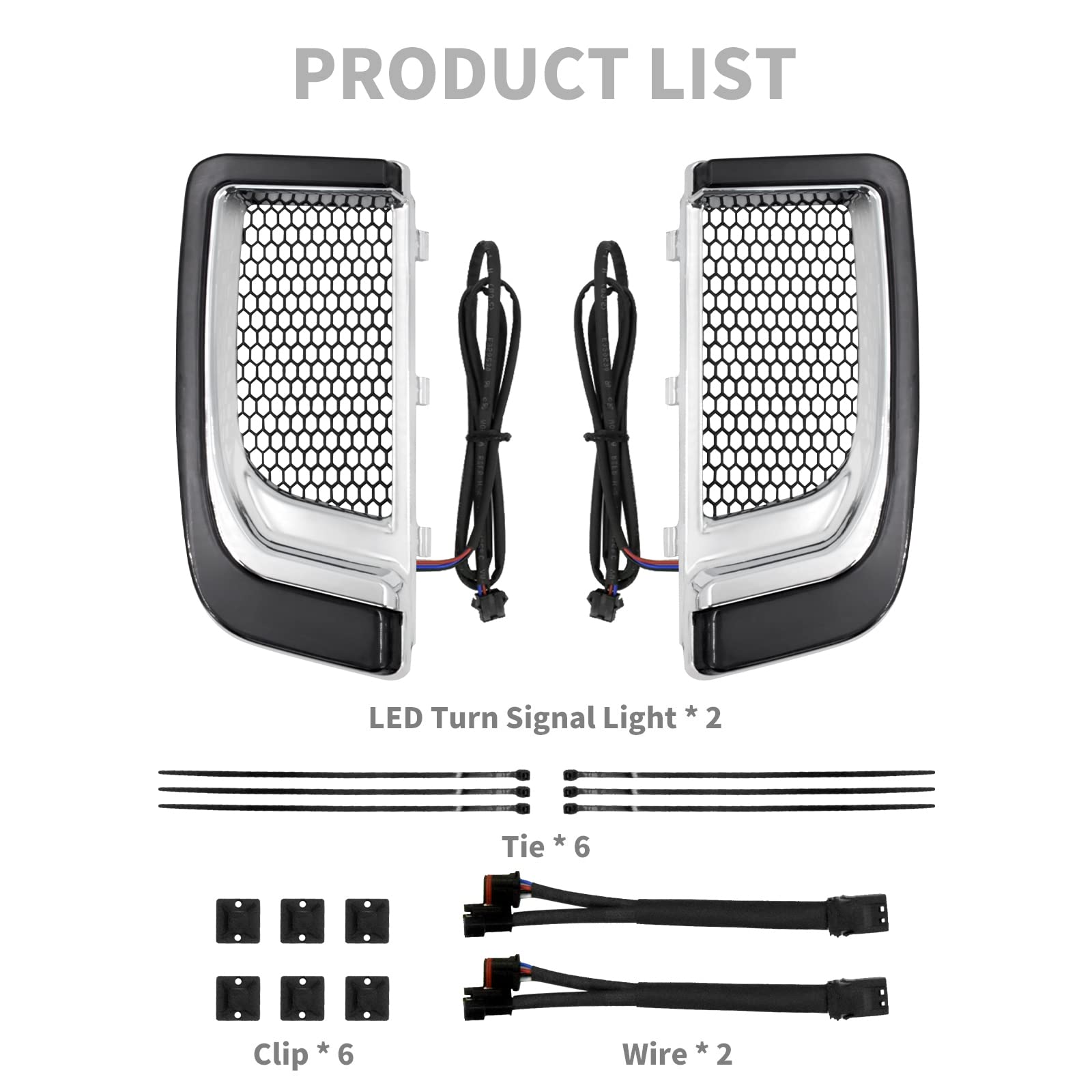 Amazon | YHMTIVTU バイク LED フェアリング下部グリル ターンシグナル 