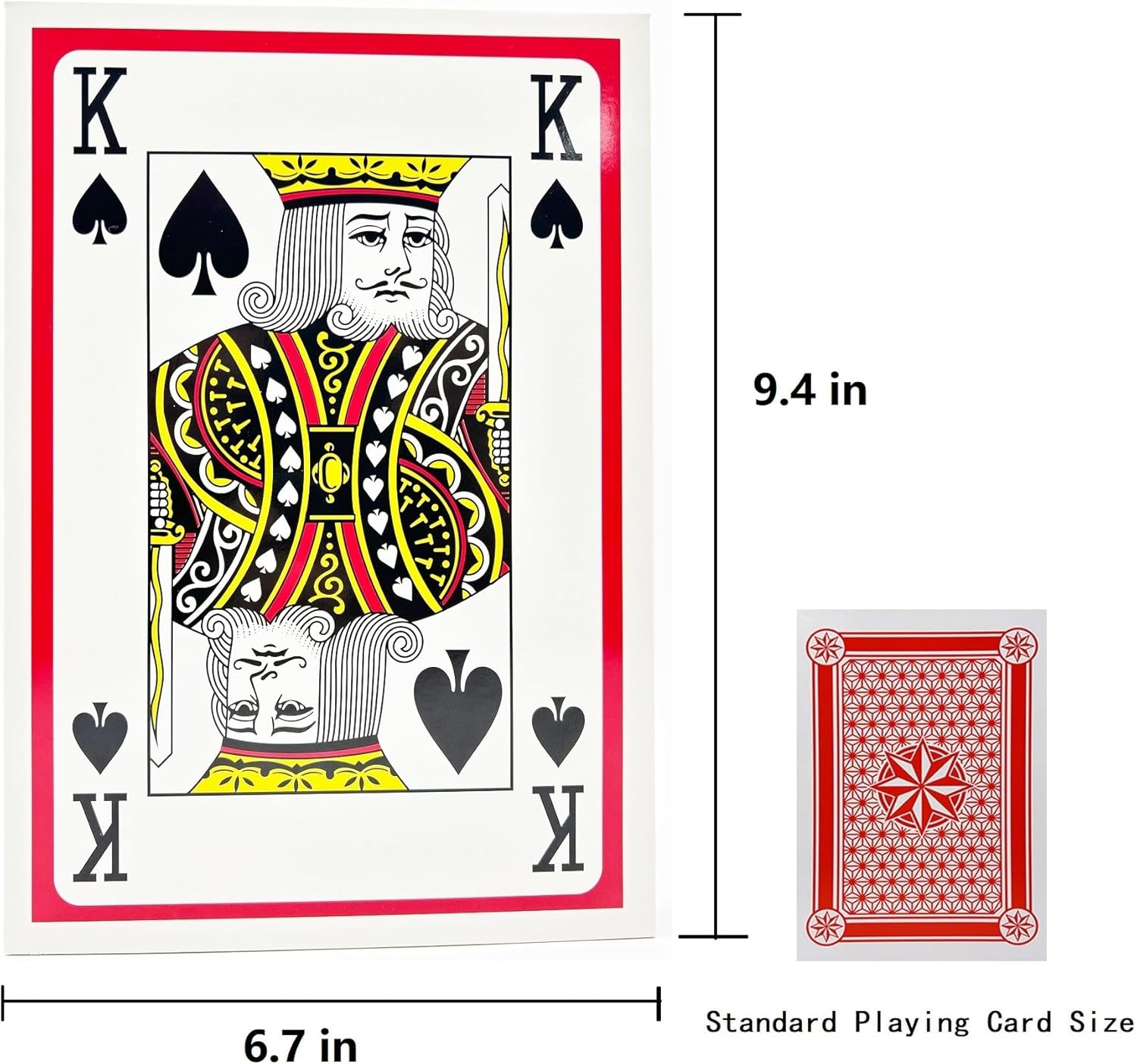 Giant Playing Cards 6.7X9.4 Inch Large Deck of Cards Super Big Card Games for Families Oversized Casino Party Decorations Professional Poker Cards (6 Times)