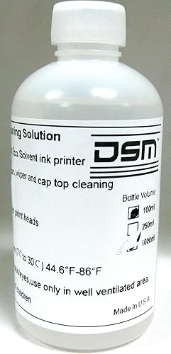 DSM Marca Eco Solvente Solución de Limpieza 3.4 fl oz para Mimaki Roland Mutoh Epson Ink Line Head Flushing Liquid (Hecho en EE. UU.)