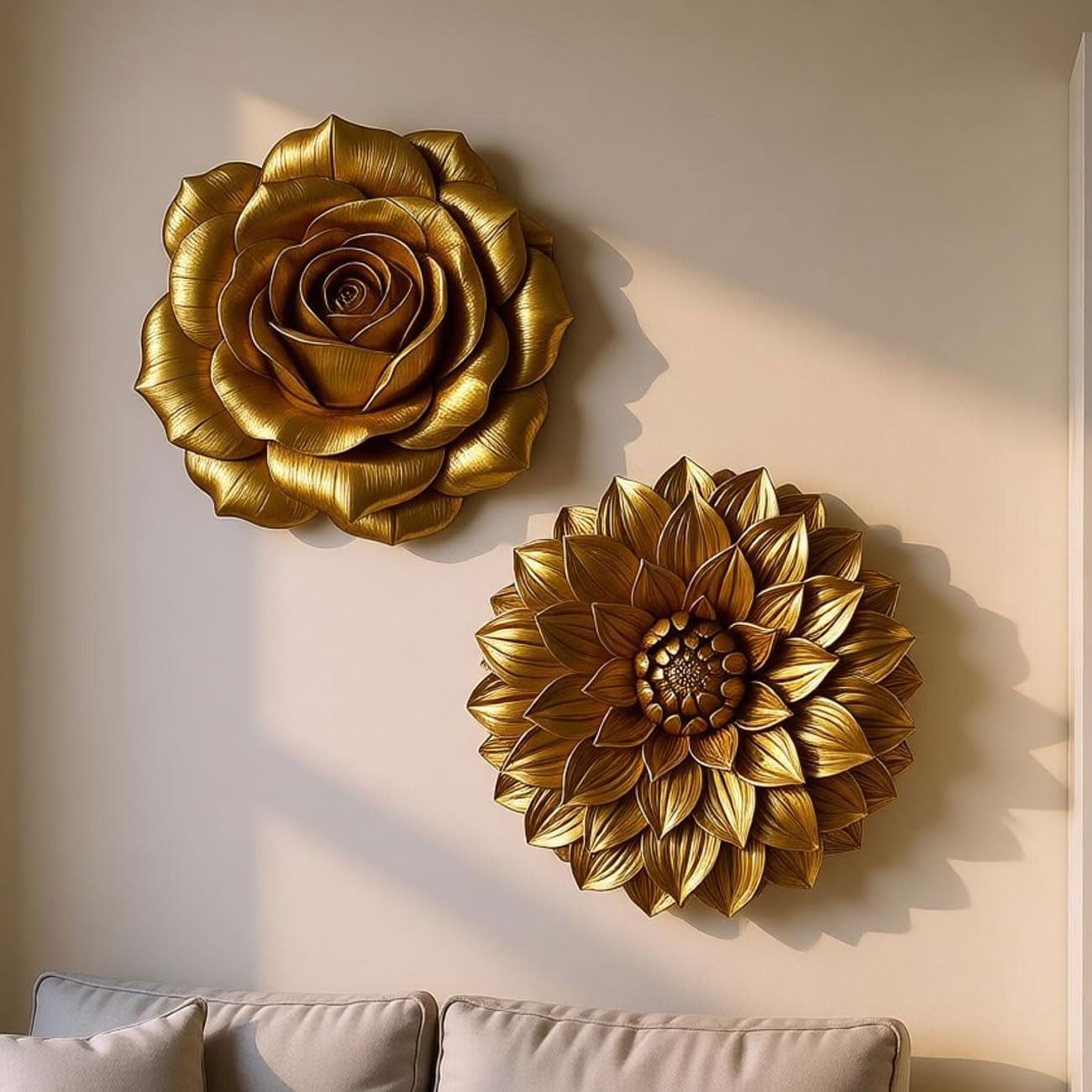 HAUCOZE Décoration Murale Florale Sculpture Modern Arts Maison Statue 28cm