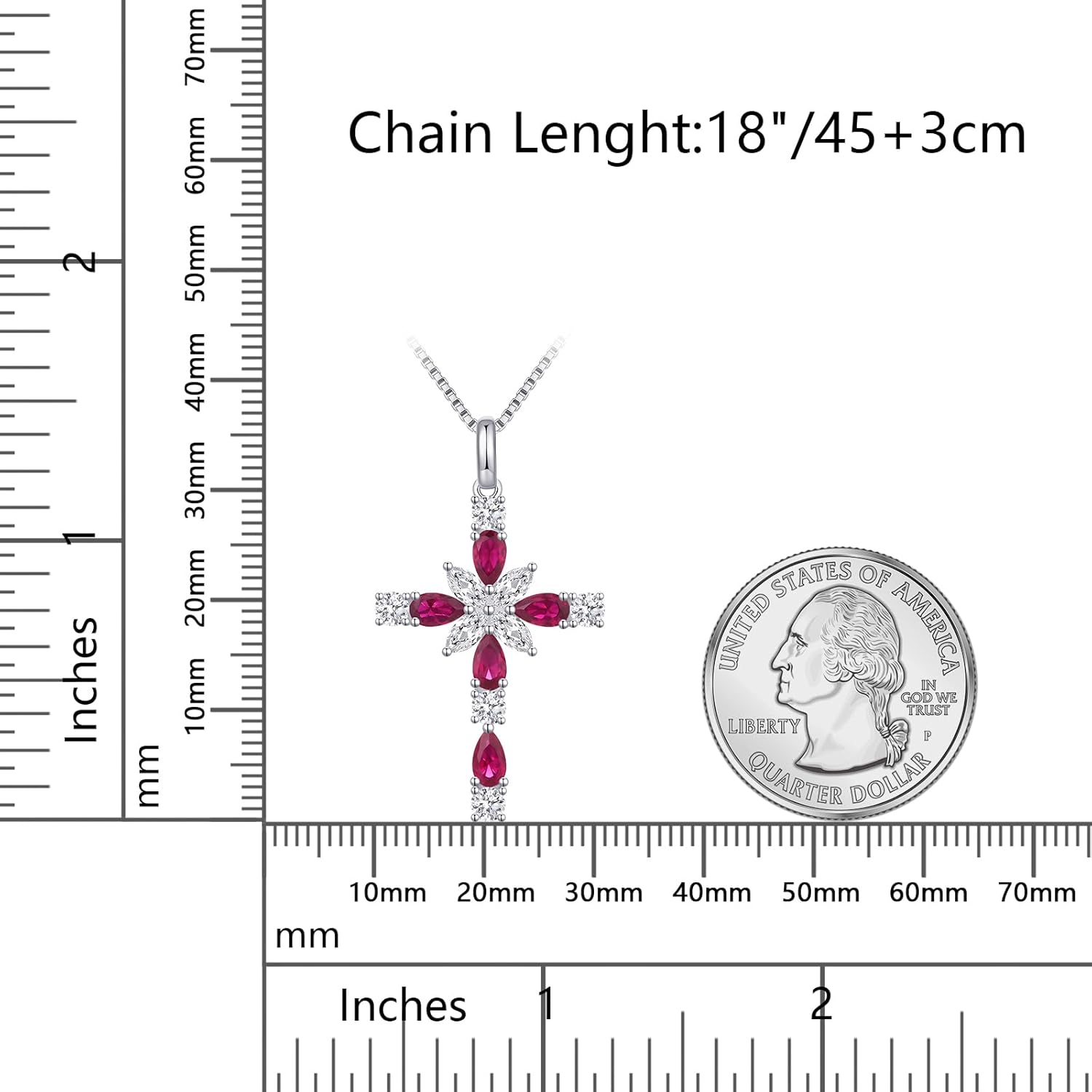 925 Sterling Silver Cross Necklace for Women,Birthday Delicate Star Cross Necklace Jewelry Gifts for Women,Birthstone Religious Jewelry for Mom, Chain 18 inch - Image 4