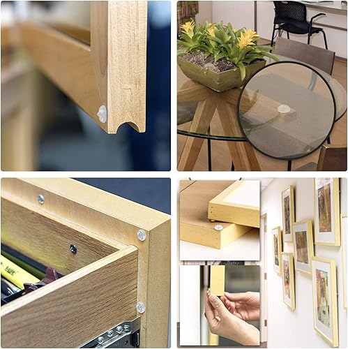 Miniatura 6 de Parachoques para puerta de gabinete, 100 piezas de almohadillas de goma autoadhesivas con amortiguación de sonido, puntos circulares de doble