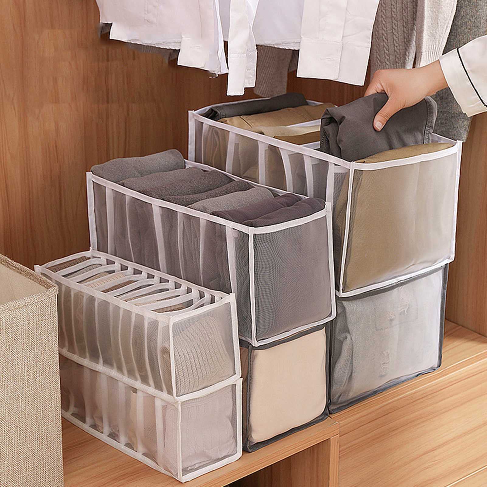 Organizador de Ropa de Armario, Organizador de cajones Plegables, Divisor de cajones de Jeans for suéteres, Pantalones, Camisetas, etc. (6 Piezas)
