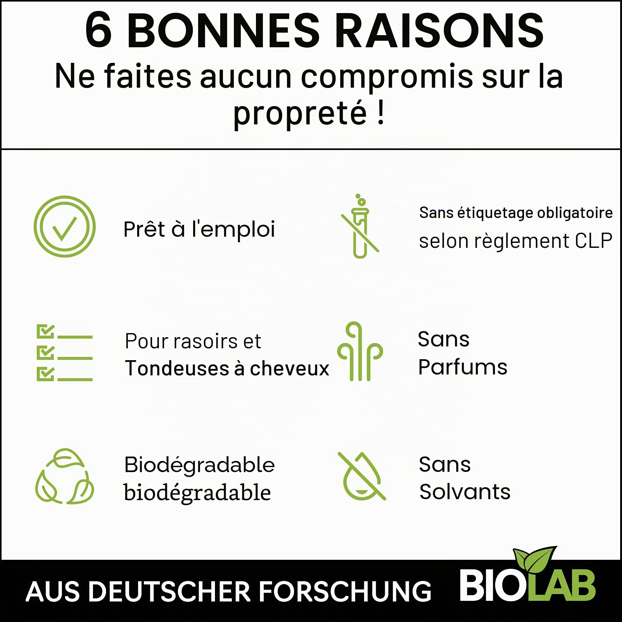BIOLAB Recharge de liquide de nettoyage bio pour tête de rasage (1000 ml) pour Clean & Renew, compatible avec Braun Series, cartouche de nettoyage Philips et station de nettoyage