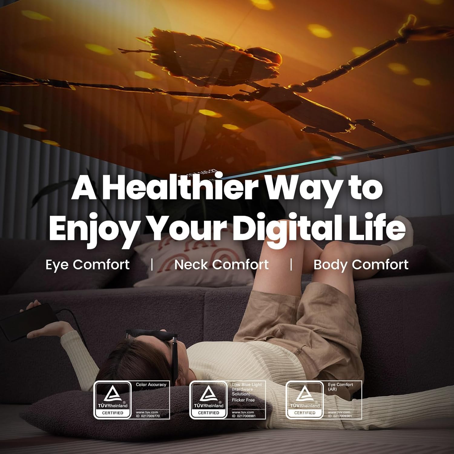 XREAL Air AR Okulary, okulary Smart Glasses z 201" mikro-OLED Virtual Theatr, okulary rozszerzonej rzeczywistości, do oglądania, przesyłania strumieniowego i grania na PC/Android/iOS