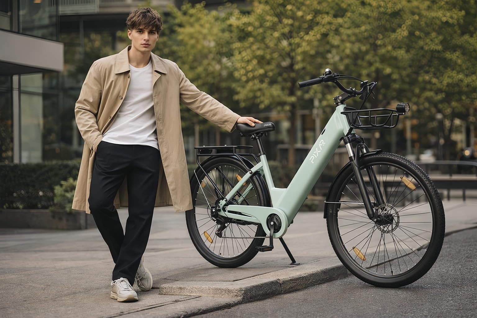 Vélo électrique de montagne/route modèle C1pro, équipé d'une batterie de 36 V et 18 Ah, avec une autonomie allant jusqu'à 150 km