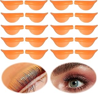 20PCS Lash Lift Shields Lash Lift Pads Silicone Eyelash Shield Pads Reusable Lash Lifting Shield Pads Silicone Lift Pads for Eyelash Perm (XS/S/M//L/XL, Orange)