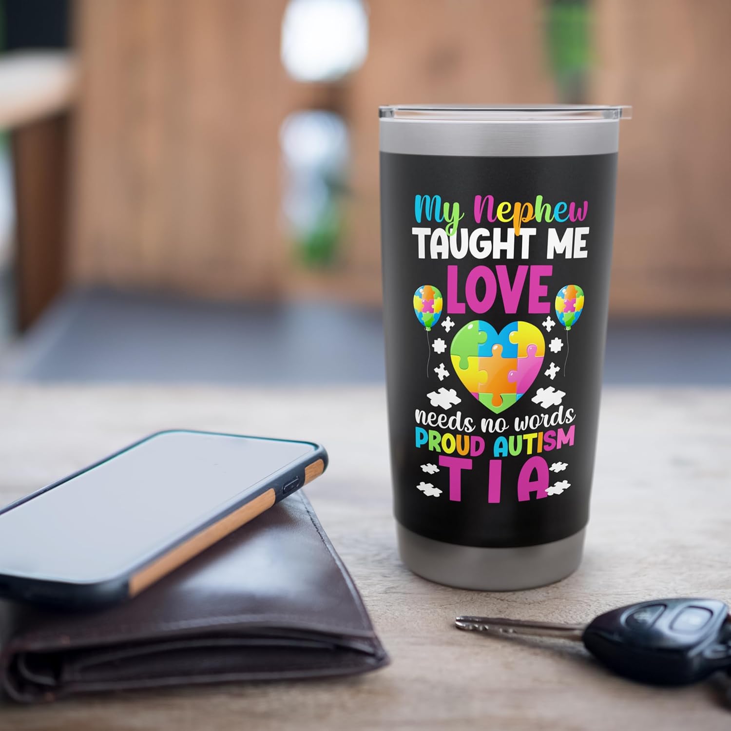 Proud Autism Tia Autism Warrior Tia Autism Awareness Stainless Steel Insulated Tumbler - Image 7