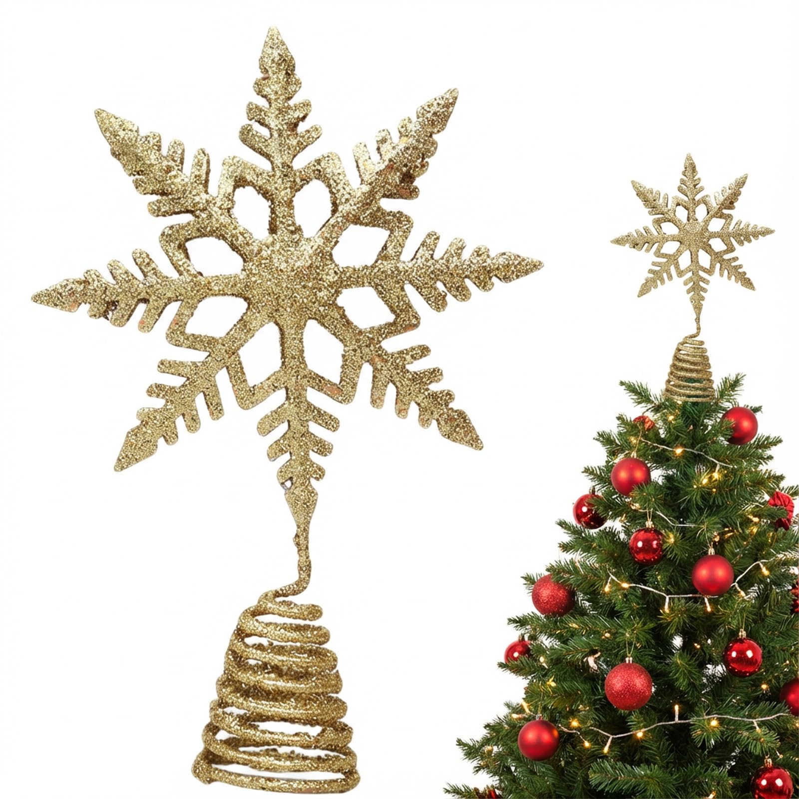 Amazon.co.jp: ledmomo クリスマスツリー トップスター 雪の華 23cm