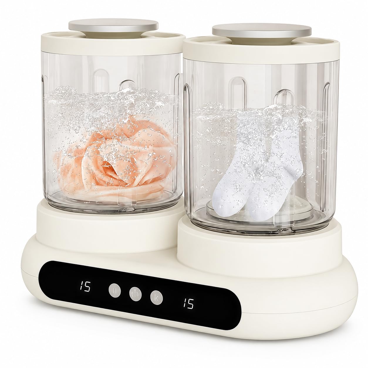 Mini pralka z podwójną wanną, 2 x 2 l, 24 W, pranie 5/15 min