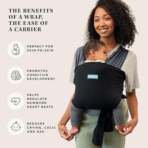 Miniatura 3 de Moby Portabebés fácil de envolver  Portabebés y envoltura en uno para madres, padres y cuidadores  Diseñado para recién nacidos, bebés y niños