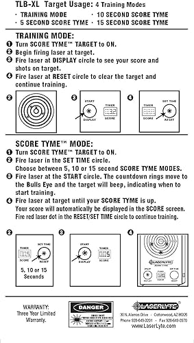 Miniatura 4 de LaserLyte Score Tyme Trainer Target with Point of Impact Display and Timed Games for Reactive Laser Shooting and Dry Fire Practice