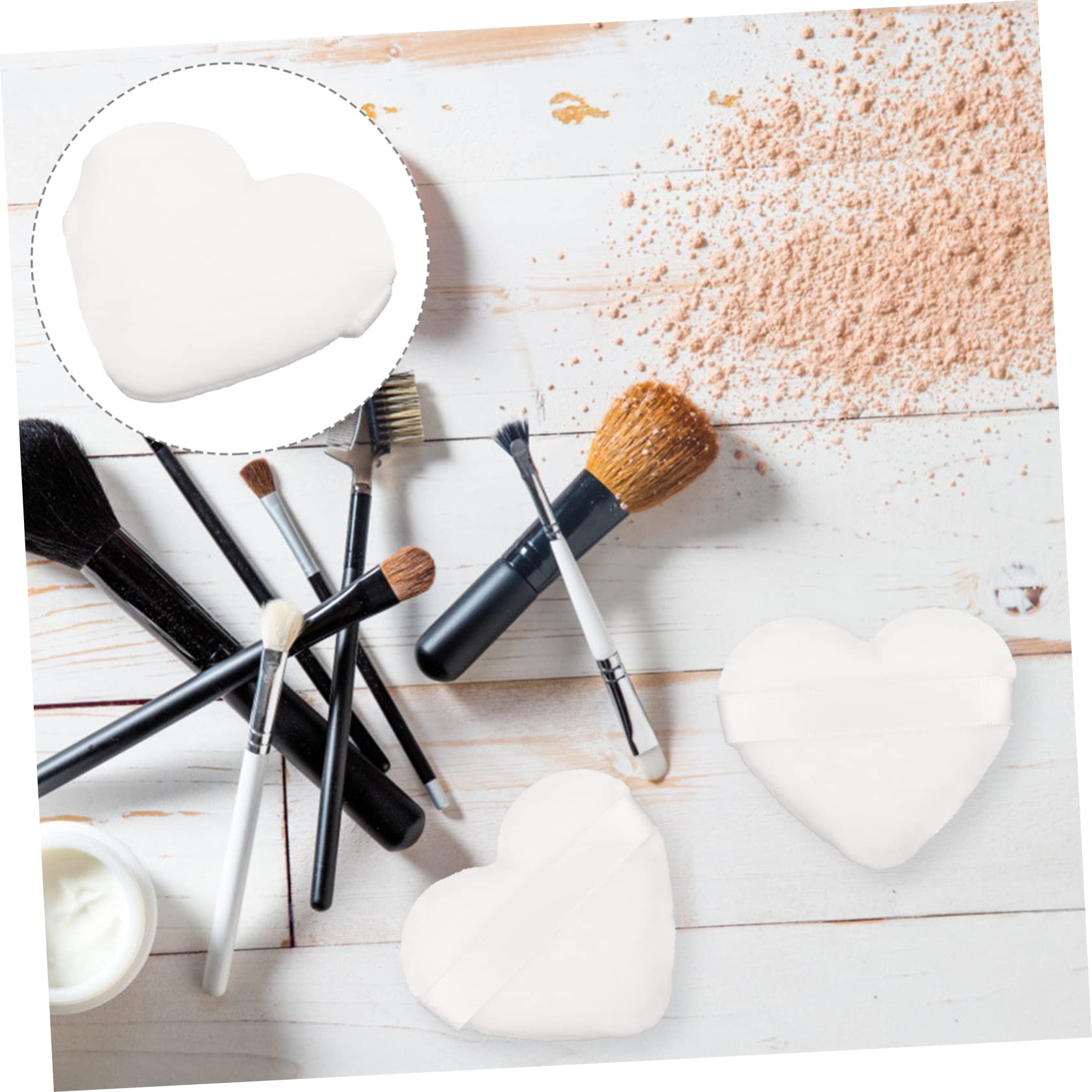 SOESFOUFU Loose Powder Puff Makeup Tool Heart Shaped Small Powder Puff for Body Powder Cushion Puff