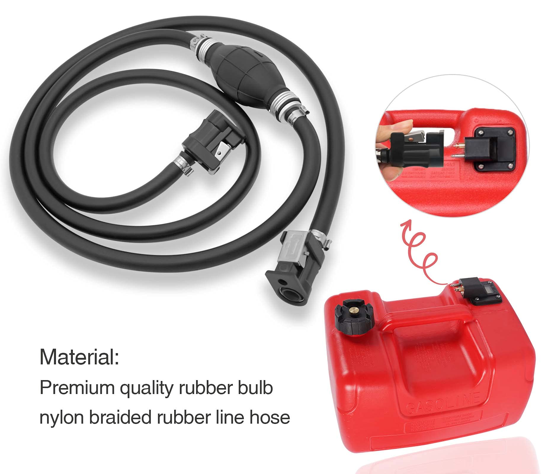 Outboard Fuel Line 5/16" Marine Outboard Boat Motor Fuel Gas Hose Line Assembly & Primer Honda Outboard Fuel Line - Foto 4