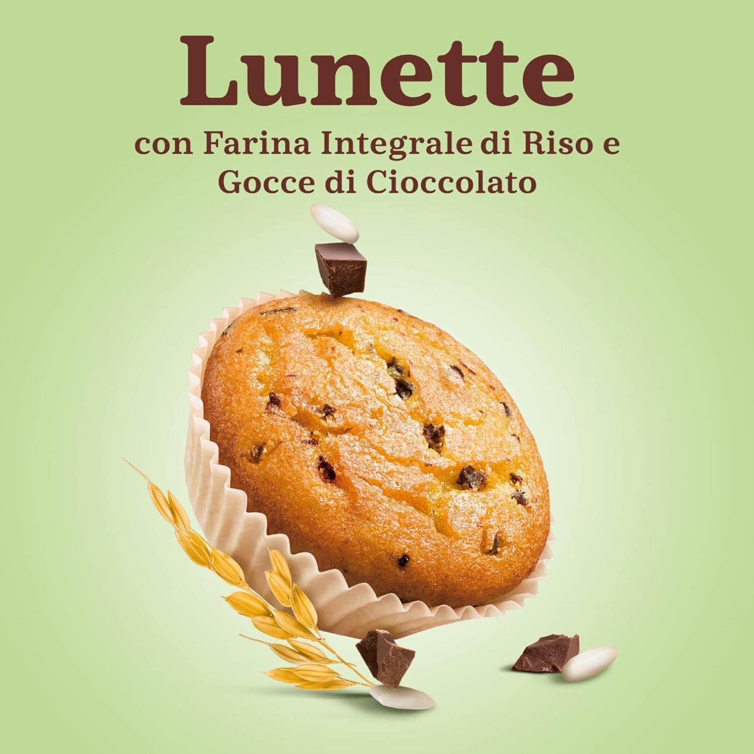 Tortine Senza Glutine con Farina Integrale di Riso e Gocce di Cioccolato, 140 g, Merendine Monoporzione Senza Olio di Palma per Colazione e Merenda, Confezione Multipla da 4/8/12 Pezzi (12 PEZZI)
