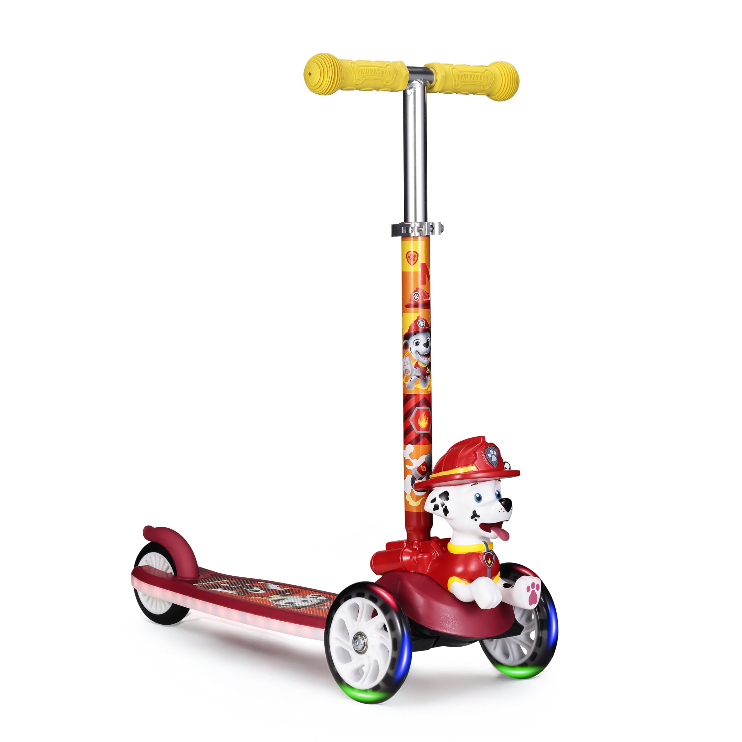 3D Kick Scooter for Kids, Self-Balancing 3 Wheeled Light Up Scooter with Extra Wide Anti-Slip Deck, Rear Brake, Lean to Steer, Lightweight Design, for