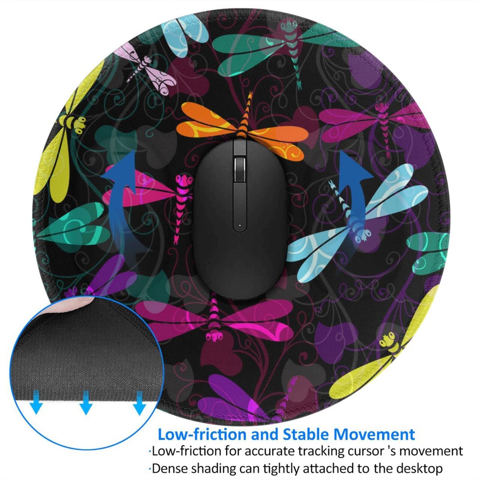 Alfombrilla De Mouse Personalizada Con Diseño De Libélula Floral