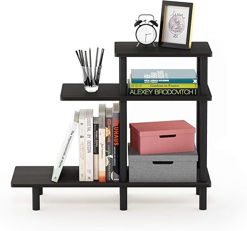 Miniatura 15 de Furinno Turn-N-Tube - Mesa auxiliar alta de sofá de 3 niveles, roble francés gris/negro Roble Francés/Negro,Espresso / negro