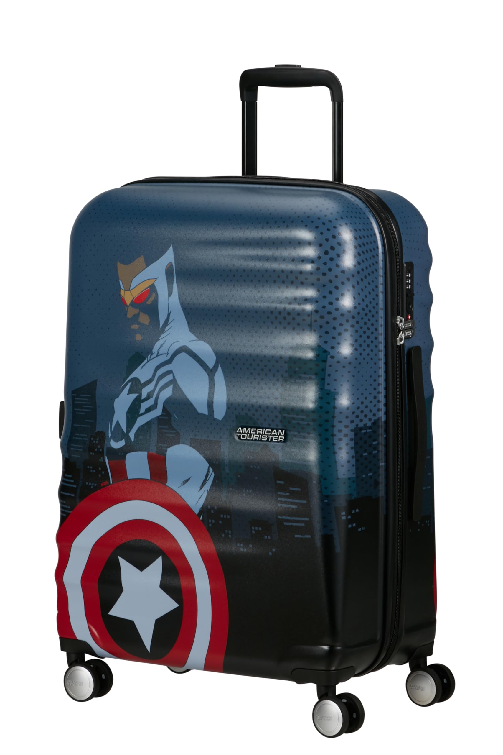 American Tourister Marvel Legends FL - Spinner M Suitcase, 67 cm, 64 L, Multicolor (Captain America City)