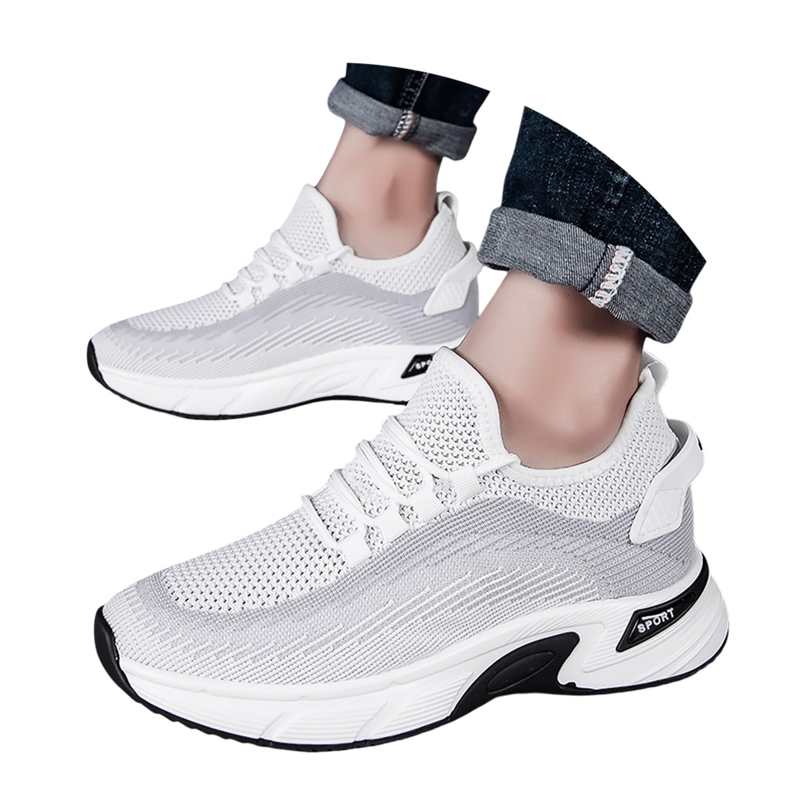 Elevate - Zapatillas unisex para hombre y mujer, 10 cm, altura regulable, con elevador, informales, de malla, transpirables, cómodas, ligeras, absorción de impactos