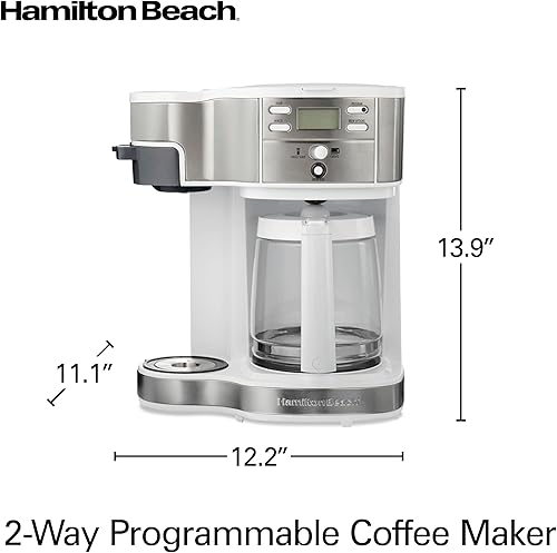 Miniatura 10 de Hamilton Beach Cafetera Brewer de 2 vías olla de un solo servicio y 12 tazas acero inoxidable 49980A jarra